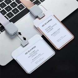 Metal Double-sided Visual Id Card Holder With Luxury Neck Strap Surface Frosted Soft Non-wrinkle Lanyard