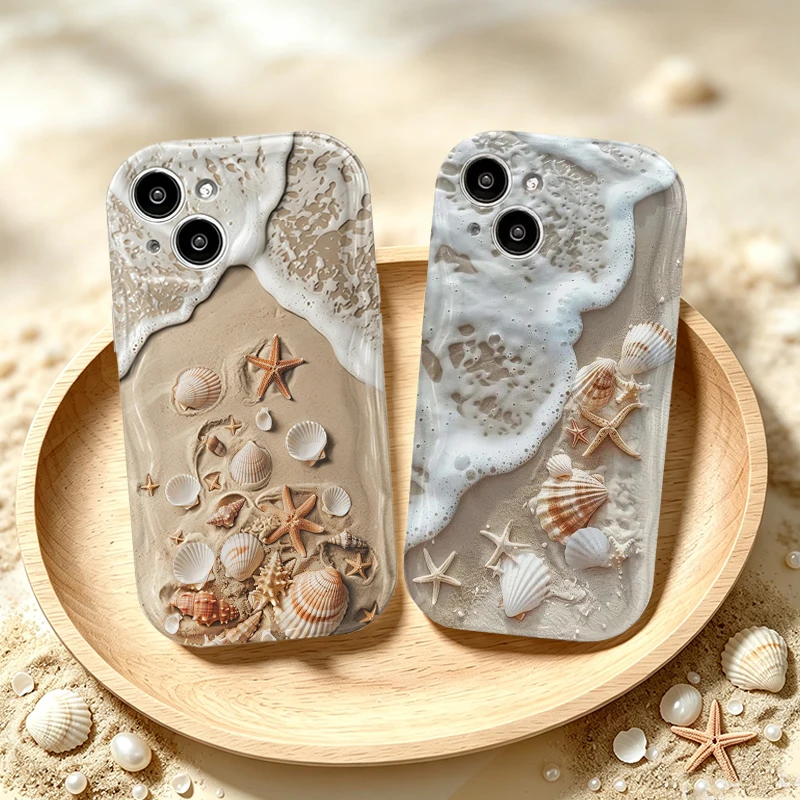 Conch Starfish Beach Case for Samsung Galaxy A50 A50S A37 A36 A35 A34 A32 A26 A25 A24 4G A23 A21S A20S A17 A16 A15 A12 5G Cover