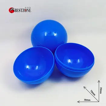 100pcs/lot 70MM diameter plastic PP toy capsule round ball vending empty container for kids full blue surprise ball gift