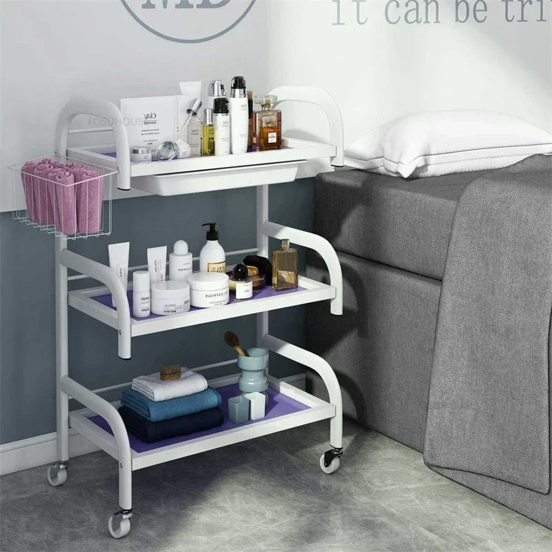 Modern Simple Hair Salon Trolleys Beauty Salon Special Instrument Small Shelf Home Living Room Shelf Nail Tool Storage Trolley