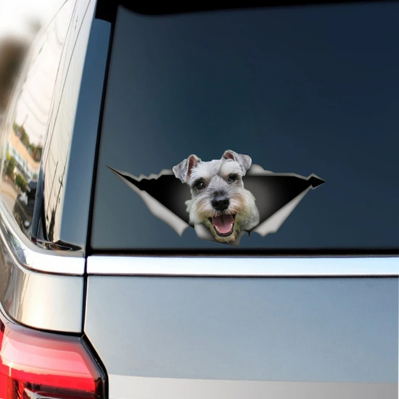 Schnauzer Car Stickers Dog Car Decals Schnauzer Pattern Decal Waterproof Car Decoration Pet Decal