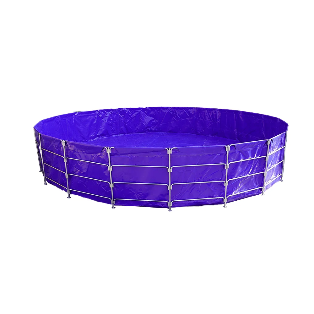 Lona de PVC de 1000L en Oferta, Plegable, con Soporte de Tubo Galvanizado, para Piscina, Tanque de Peces, Suministros Agrícolas