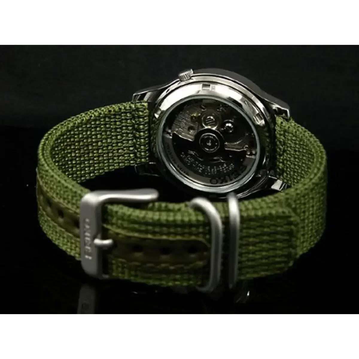 SEIKO Watches SNK805 for Men\'s 5 Automatic Stainless Steel SNK805 Watch with Green Canvas Mechanical Watch Mens Watches