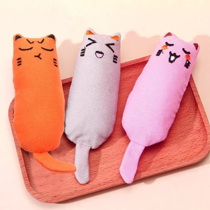 Cute Thumb Plush Pillow Catnip Toys Teeth Sharpening Anti-bite Tease Cat Relaxing Chew Toys Pet Supplies Cat Supplies Cat Toy