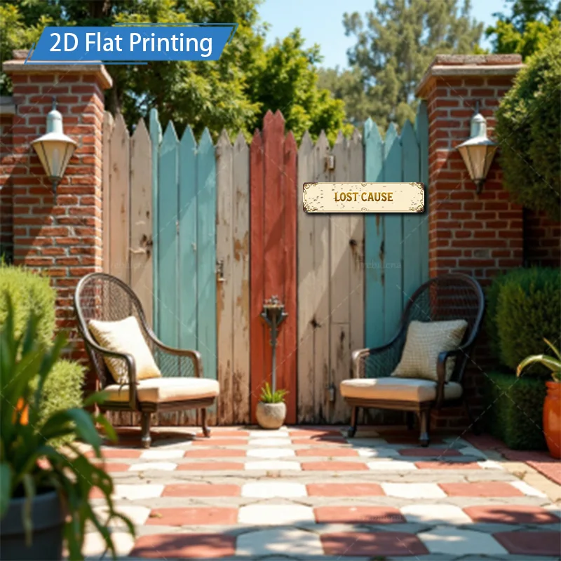 1 قطعة علامة معدنية ، 4 × 16 بوصة "علامة معدنية ريفية "السبب المفقودة" لديكور المزرعة العتيقة" #3