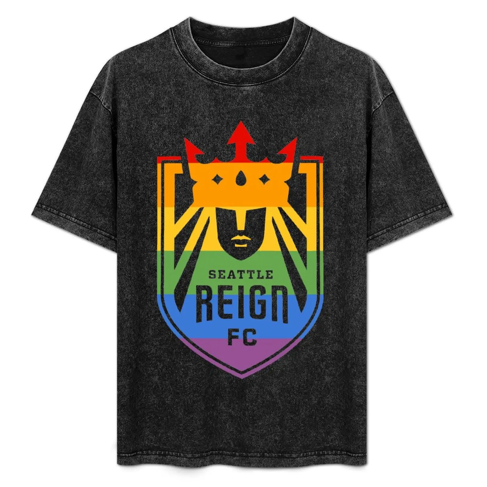 Camiseta Seattle Reign FC Pride com estampa de letras da moda