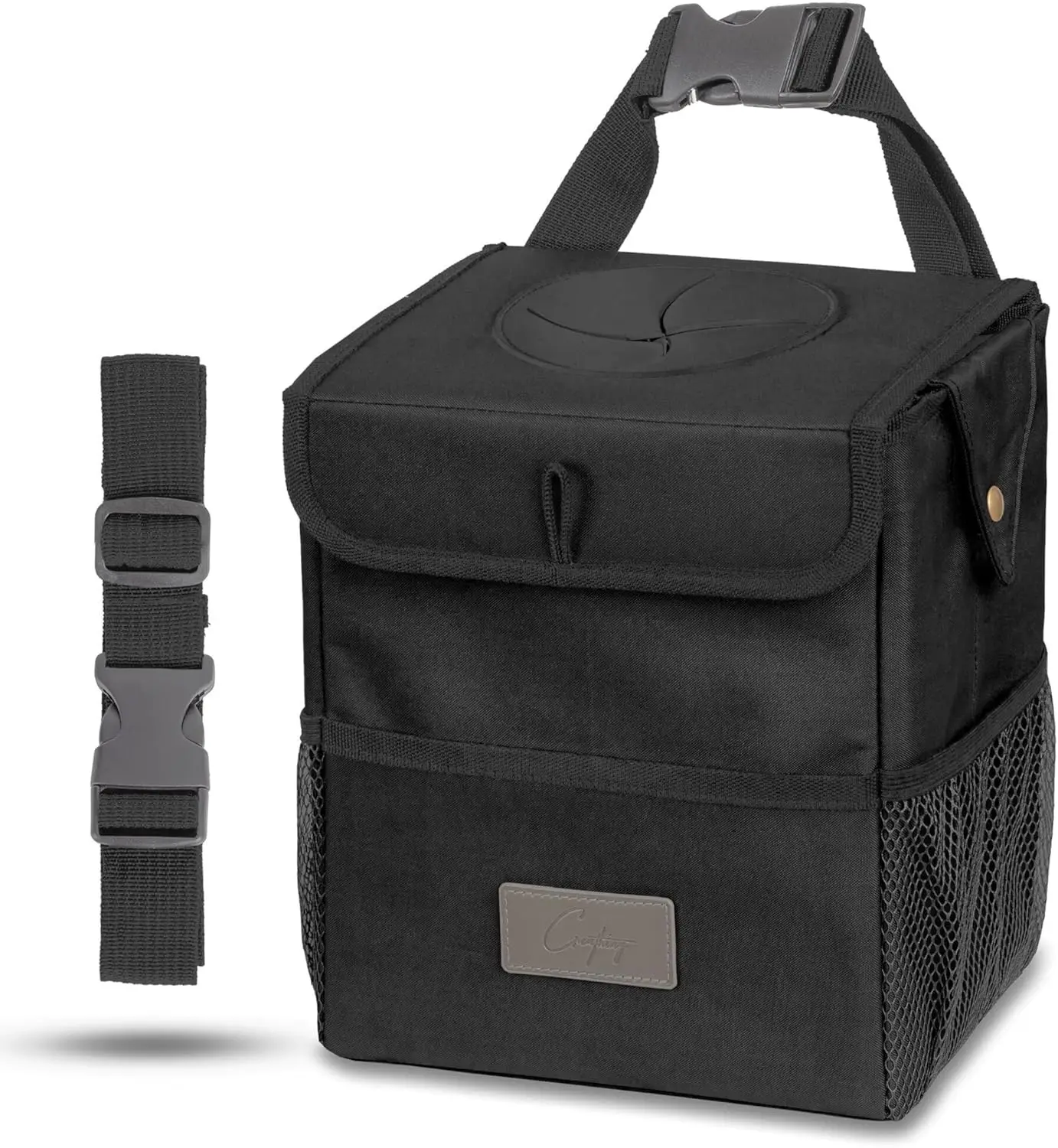 

Автомобильный мусорный бак с съемным вкладышем и герметичной крышкой для внедорожников и грузовиков - 2 галлона, черный