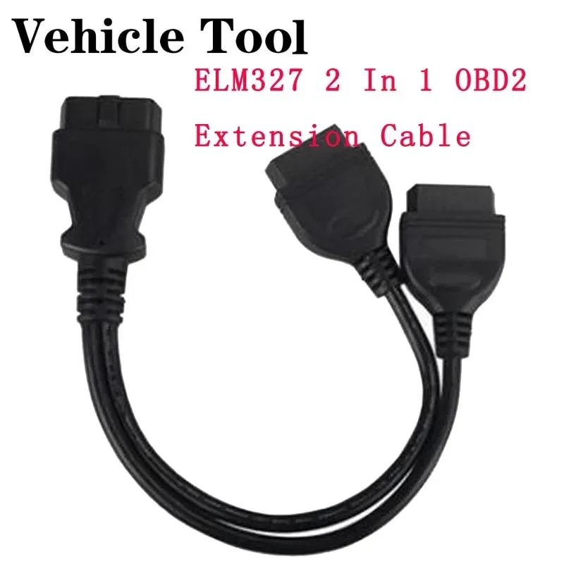 

Vehicle Tool 2 In 1 16Pin OBD 2 OBD2 Cable Connector Diagnostic Tool ELM327 Adapter Male To Female Extension Connector Cable