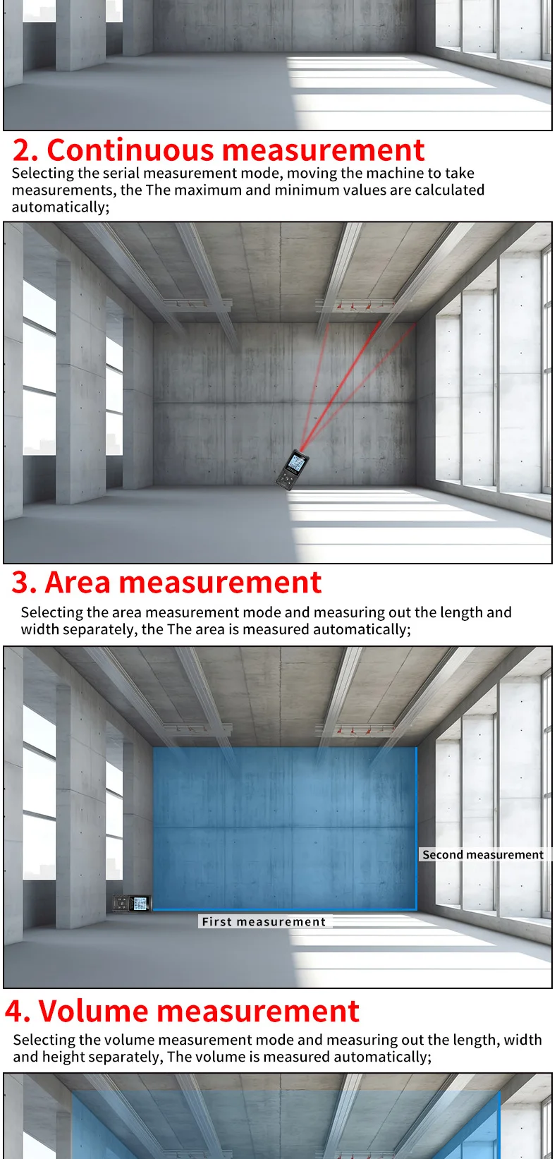 SNAKOL 3-in-1 Laser-Entfernungsmesser mit Maßband: 40/50/70/100/120m Digitaler Distanzmesser, Tragbares Elektronisches Messwerkzeug – Detail 5