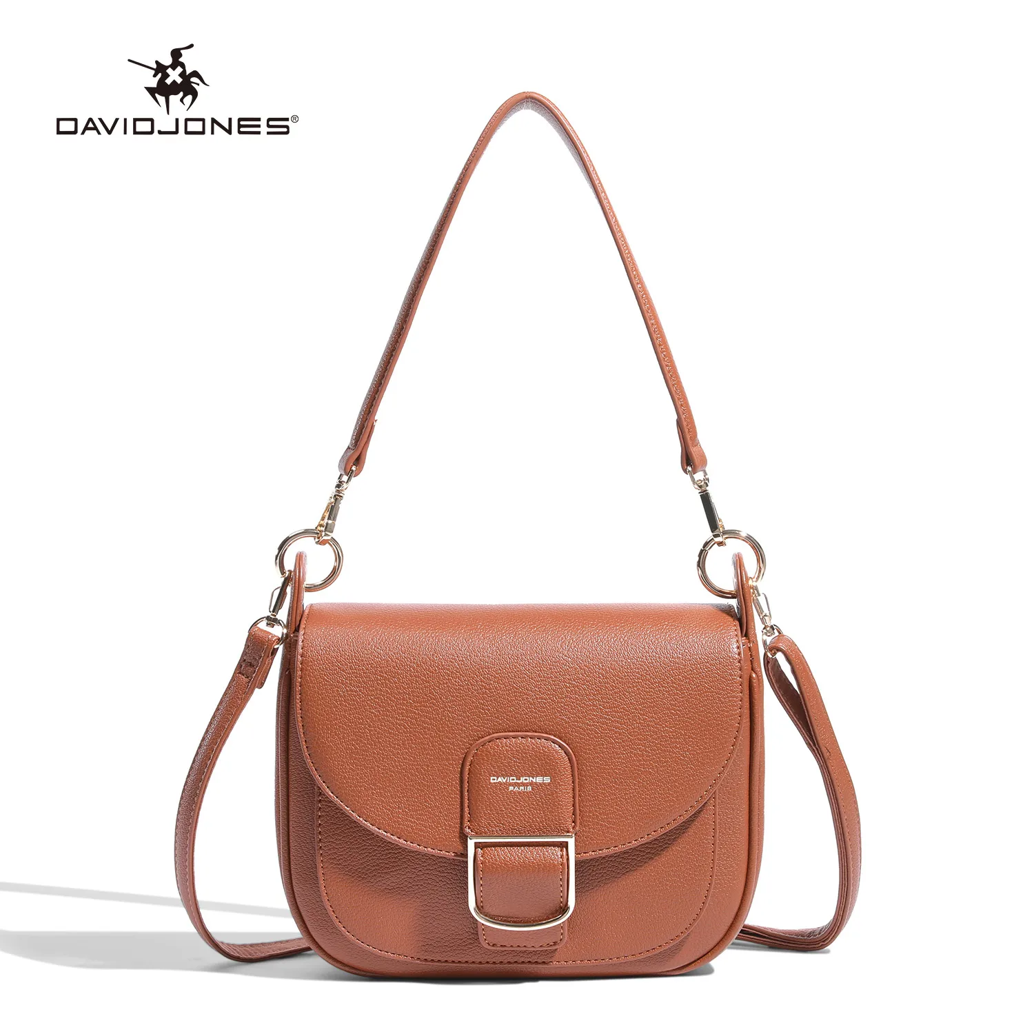 New 2024 David Jones Women Cross Body Shoulder Bag PU Leather Waterproof Female Student Fashion Handbags Business Gift