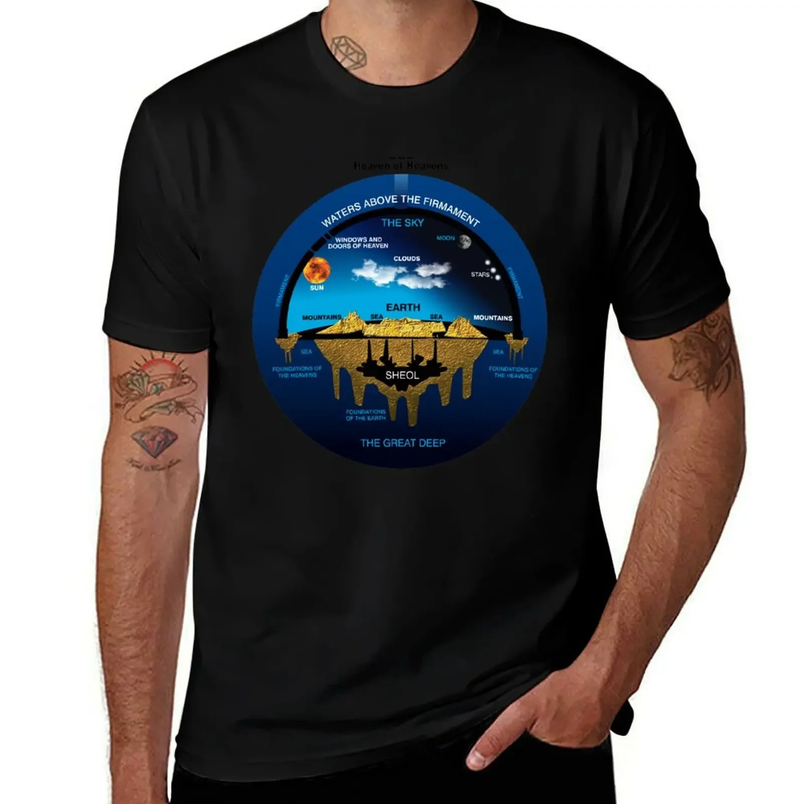 Flat Earth Ancient Hebrew Cosmology Concept T-Shirt oversized custom shirt hippie clothes mens tall t shirts