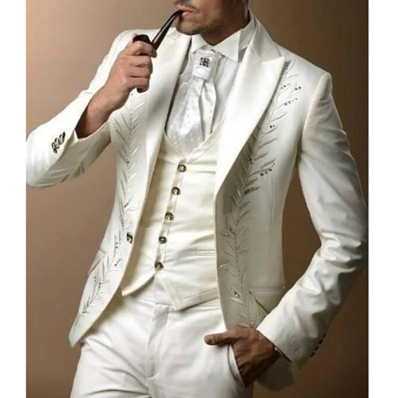 

New pattern Men's Jacket Pants Double Breasted Groom Wedding Tuxedo Party Suit For Men Tuxedo Slim Fit Suit Blazer