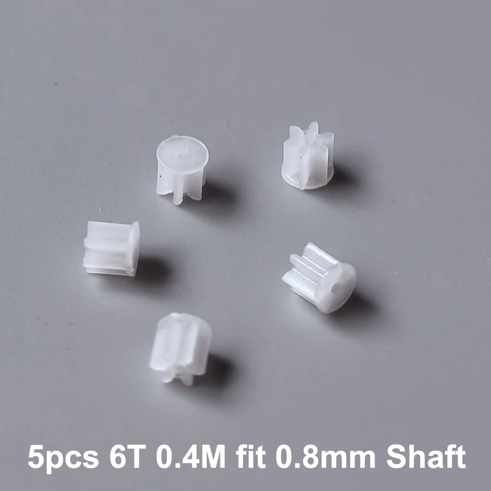 5pcs 6T Teeth Gear 0.4M Plastic Gear Toy RC Model Car Drone Engine Mini Coreless Motor 0.8mm Shaft Transmission Pinion Gear