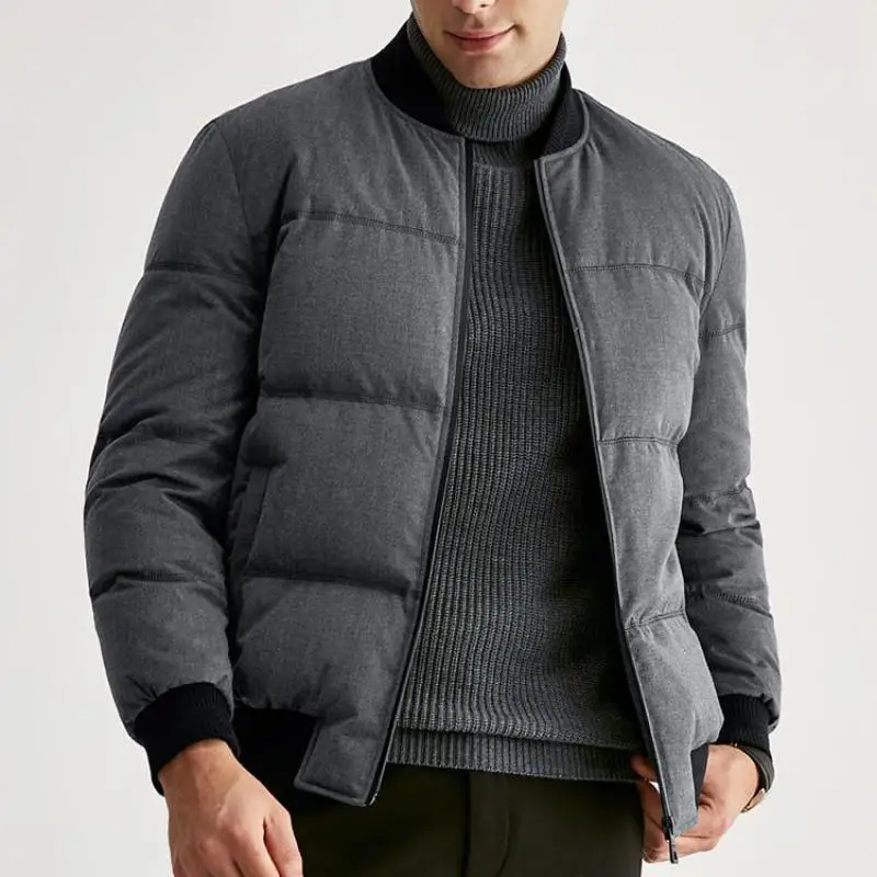 

2022 Winter Down Jacket Male Luxury Solid Color Baseball Collar Casual Men's Coats Fashion Slim Fit Zipper Man Jackets 3XL