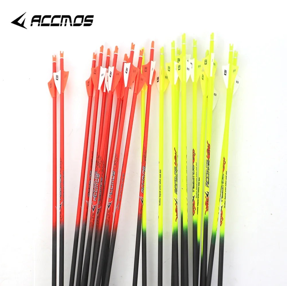 6/12pcs Pure Carbon Arrow ID 4.2mm 32 inch Spine 400 500 600 700 800 900 1000 for Archey Shooting Hunting