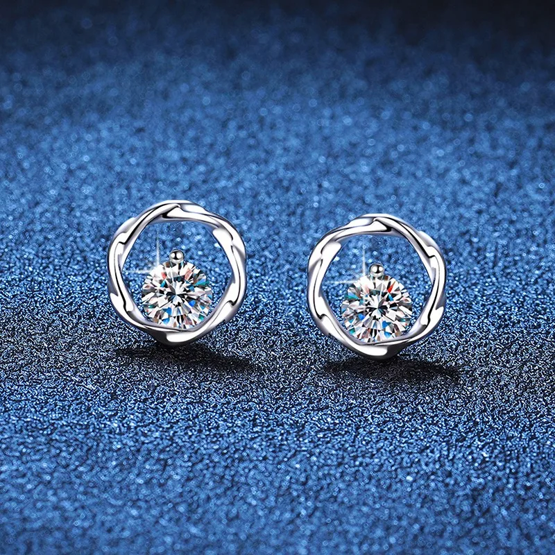 

Luxury 1ct Moissanite Earrings For Women S925 Sterling Silver Stud Earring Wedding Party Fine Jewelry With Gift Box