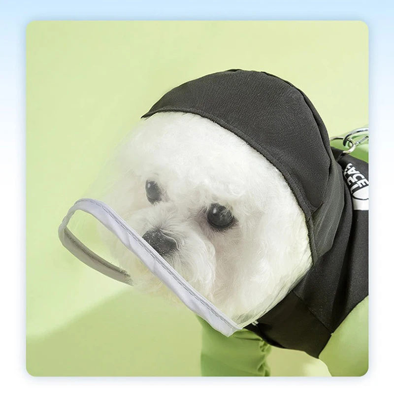 Pet Hooded Raincoat Clashing Color Footed Dog Rain Poncho Four Legged Tractable All Inclusive Teddy Rainy Day Travel Clothes - view 4