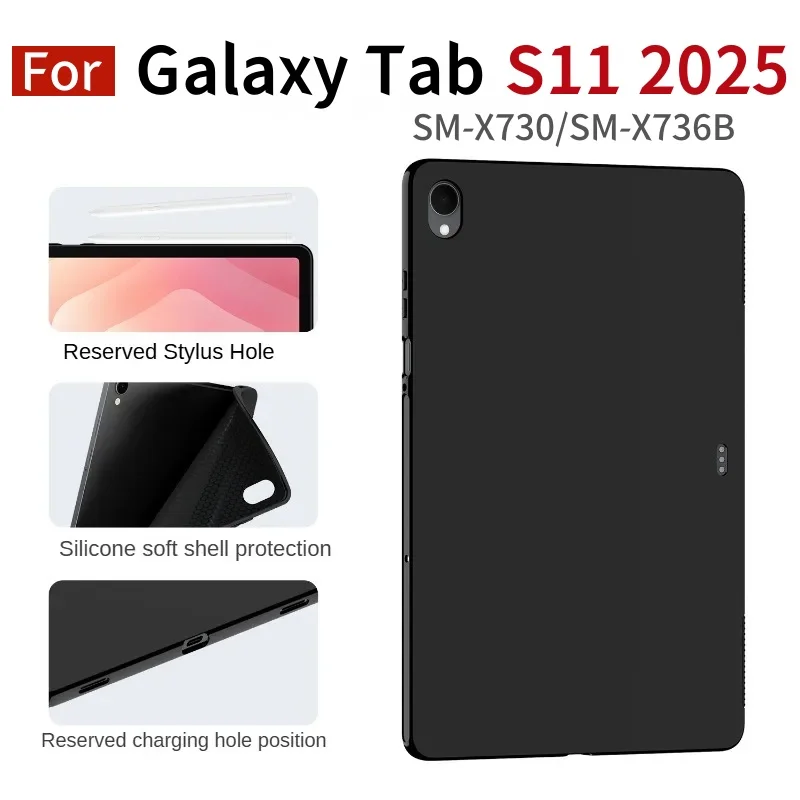 

For Samsung Galaxy Tab S11 11 inch 2025 Tablet Back Case Cover Funda 5G SM-X730/SM-X736 11" Silicone Cover