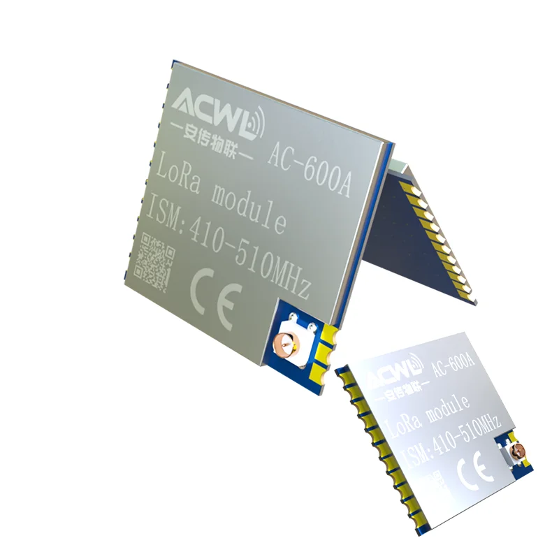 AC600A-100mW SX1268 LoRa Transceiver, 100mW, 4.5km, SPI Interface, 2.1-3.6V Supply, Perfect for Wireless Sensor Networks & AMI