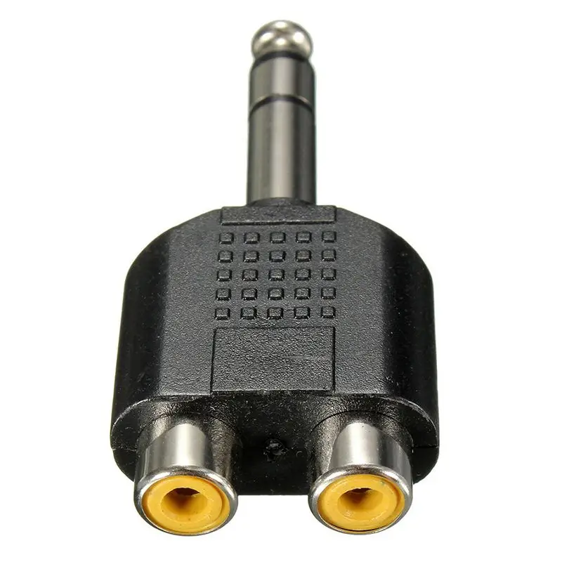 DT51 6.35mm 1/4 Inch Male Stereo to 2 Dual RCA Female Y Splitter Audio Adapter Converter, 6pcs
