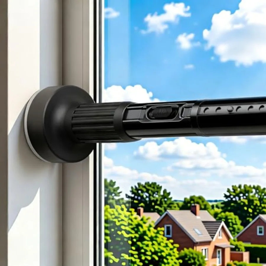 

k Shower Curin Rod nd Adable 40-22" Carbon Steel Tension Shower Rod Non Slip for ow Closet Room Divider No Drill Blk