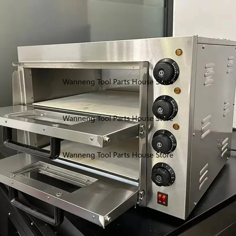 Commercial Stainless Steel Electric Double Deck Countertop Oven for Pizza Bread Cake Baking in Restaurants Kitchens