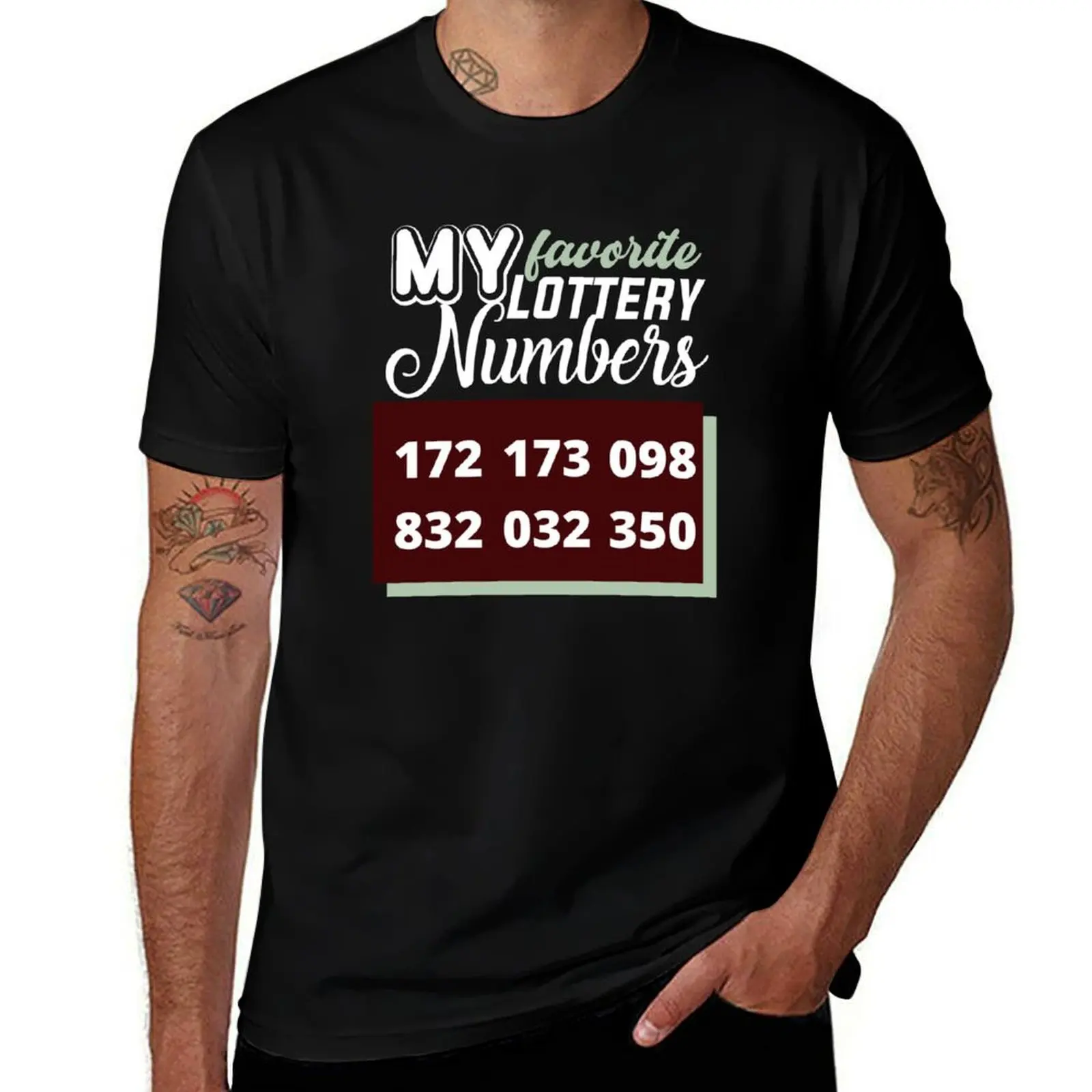 My Favorite Lottery Numbers T-Shirt t shirt men 100% cotton luxury brand T-Shirt