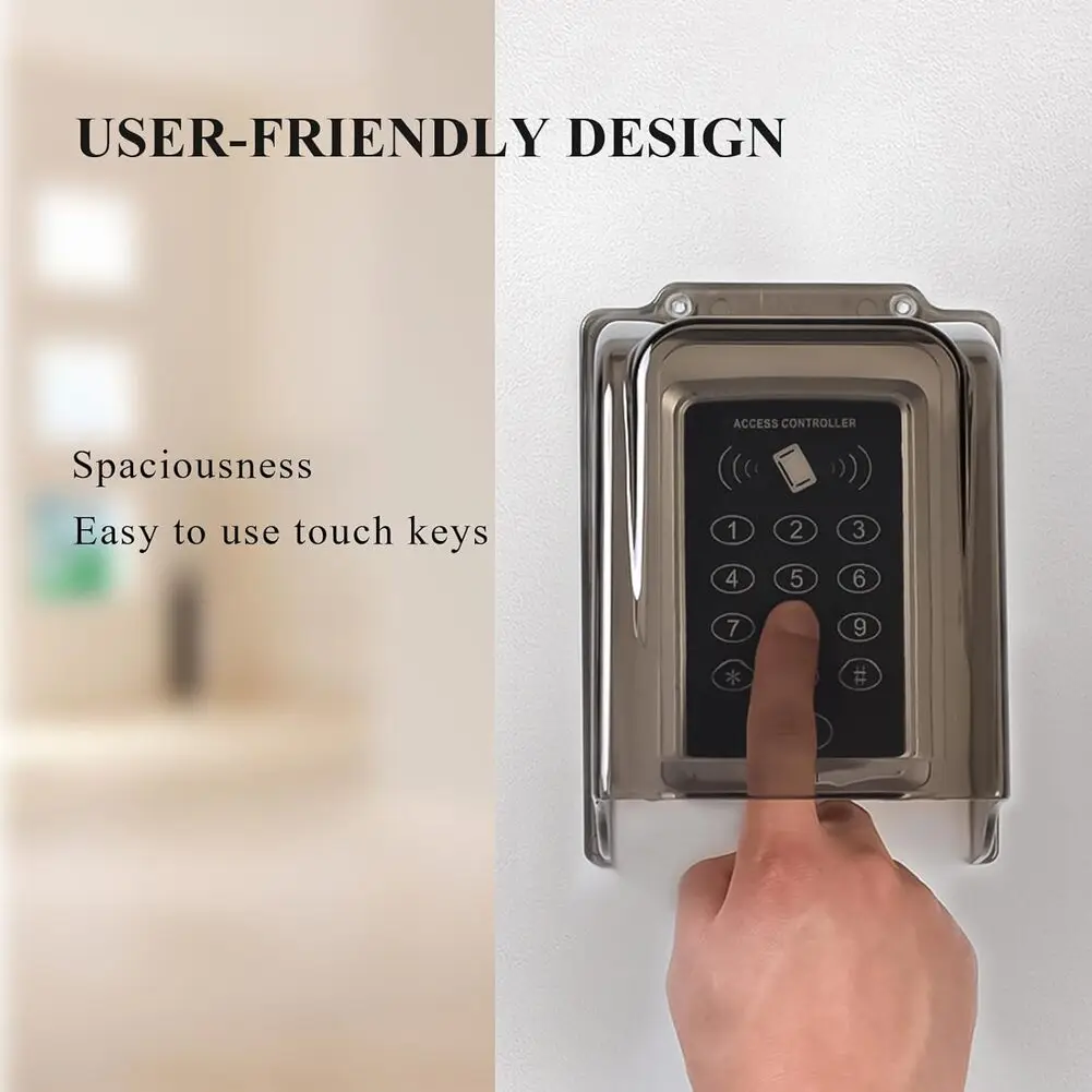 

Rain Cover for Outdoor Doorbell Keypad Fingerprint Scanner For Access Control System PC Plastic Weather Resistant Grey