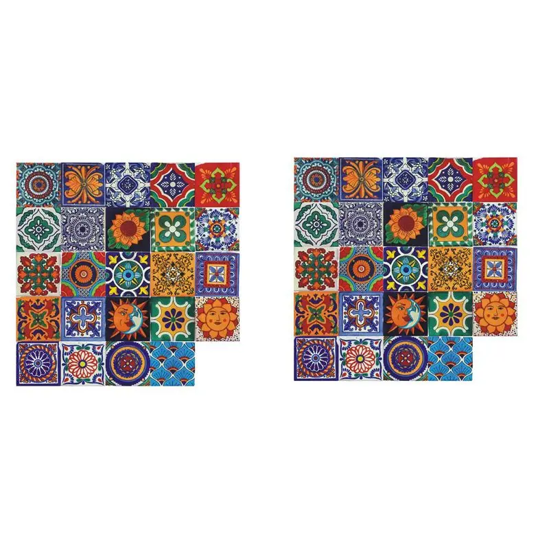 FAST-48PCS Self Adhesive Mosaic Brick Tile 3D Sticker Kitchen Bathroom Wall Stickers -15X15cm