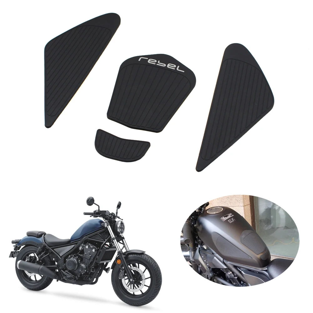 For Honda Rebel500 Rebel300 Rebel CMX 500 300 250 2017-2022 2021 Tank Rubber Sticker Protector Sheath Knee Tank Pad Grip Decal