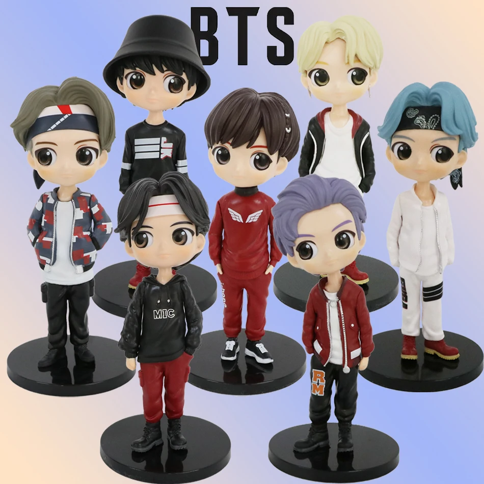 7Pcs Kpop Star 15cm PVC Model Toy Action Bangtan Boys Groups BT21 Action Figures Doll BTS Celebrity Idol Set Fan Collection