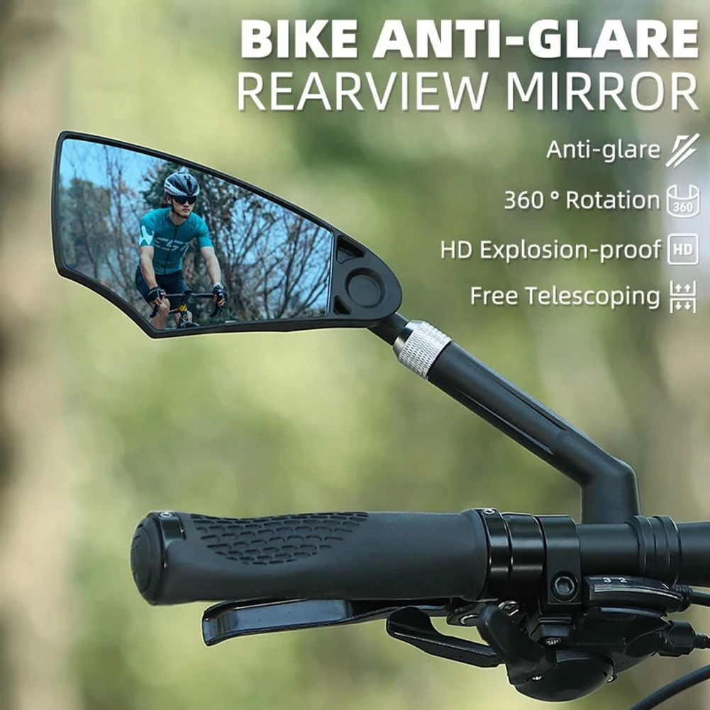 Bike Mirror Anti-Glare Bicycle Mirror Handlebar Rear View Wide Range Back Sight Reflect Electric Scooter Mirror Bike Accessorie