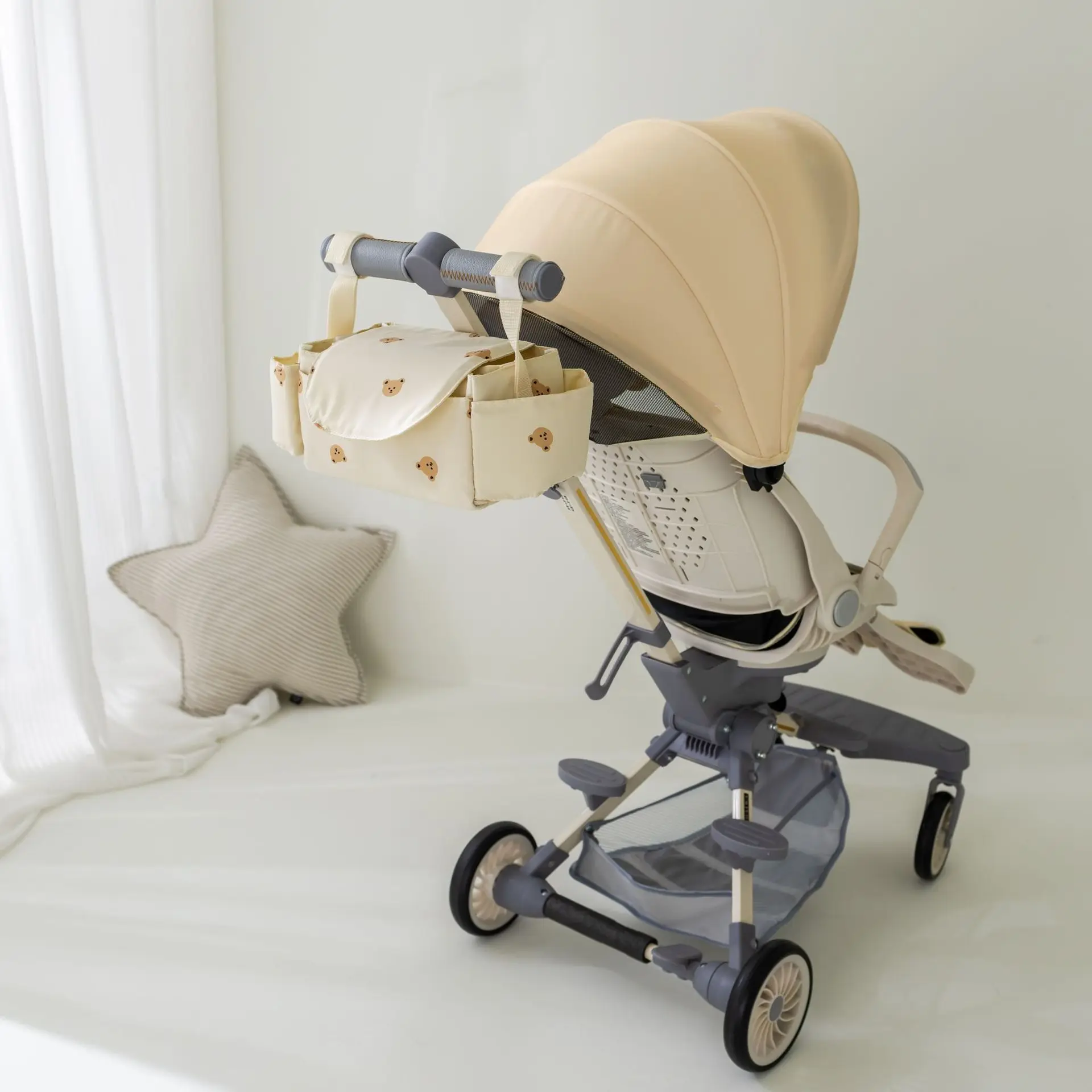 Baby Kinderwagen Tasche Kinderwagen Organizer Baby Zubehör Tasse Halter Neugeborenen Trolley Tragbare Reise Auto Taschen für Wagen Universal – Detail 15
