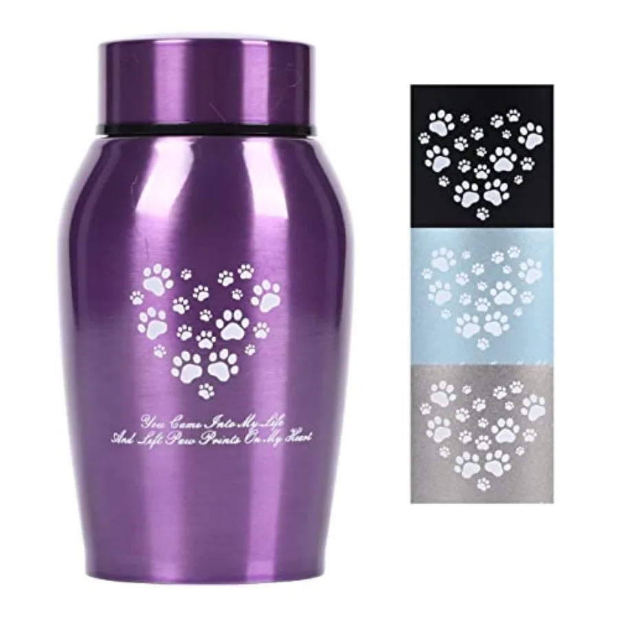 

Stainless Steel Pet Urns, Premium Urns for Dog and Cat Ashes, Suitable Size Urns for Pet Ashes Small, Purple