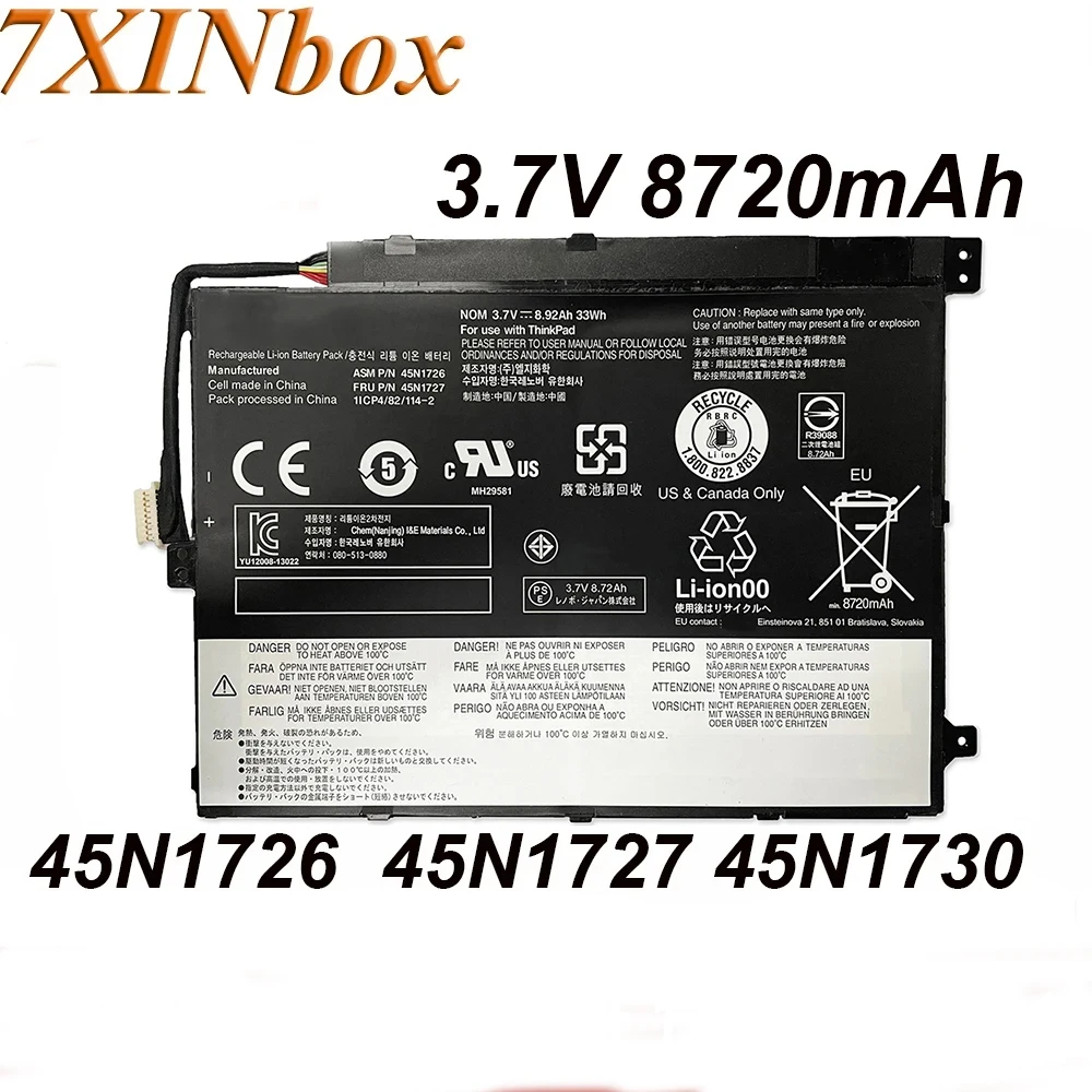 

7XINbox 45N1726 45N1727 45N1732 3.7V 8720mAh Laptop Battery For Lenovo Thinkpad 10 20C3-001QAU 10 20E3-0018AU Series Tablet