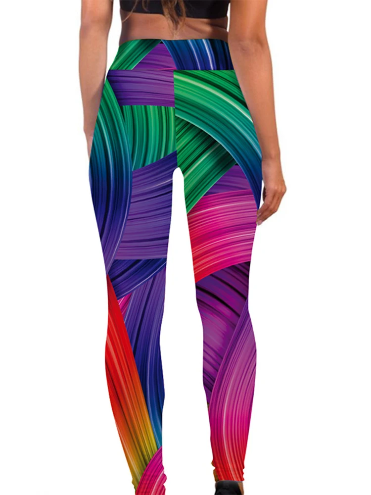 Leggings de esportes de impressão digital para mulheres, calças de ginástica, cintura alta, controle de barriga, calças justas push up ioga, elastano elástico, novo