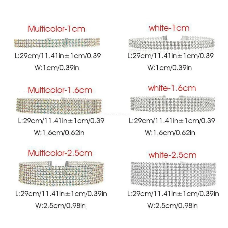 2024 Fashion European Style Women Bundle Neck Element Necklace Jewelry Punk Hip Hop Choker Inlay Rhinestone Collar Gifts 목걸이