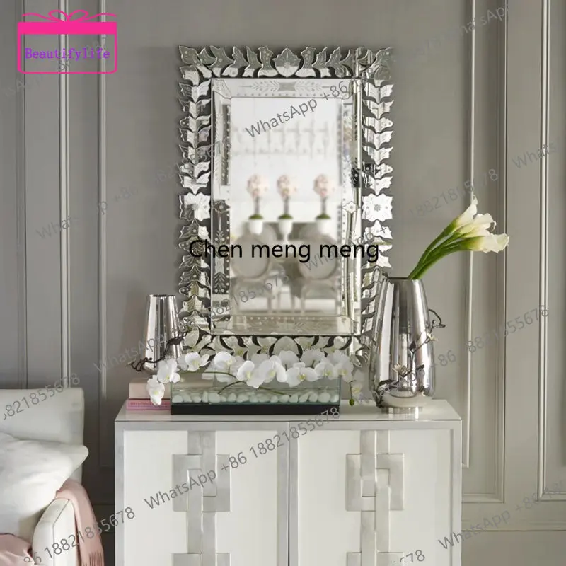 YL Entrance antique high-end makeup mirror floor mirror full-length mirror light luxury