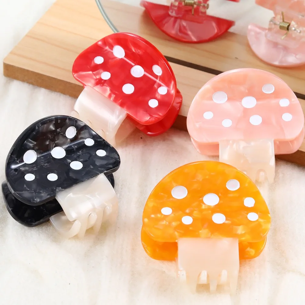 Red Acetic Small Cute Mushroom Hair Claw Clip For Fruit Series Girl Clip Hair Accessories