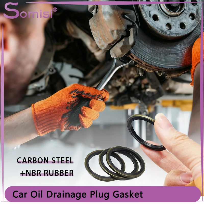 Carbon Steel NBR Rubber Washer Gasket M5 M6 M8 M10 M12 M14 M16 M18 M20~M60 Bonded Washer Oil Drain Plug Sealing O Ring Seals
