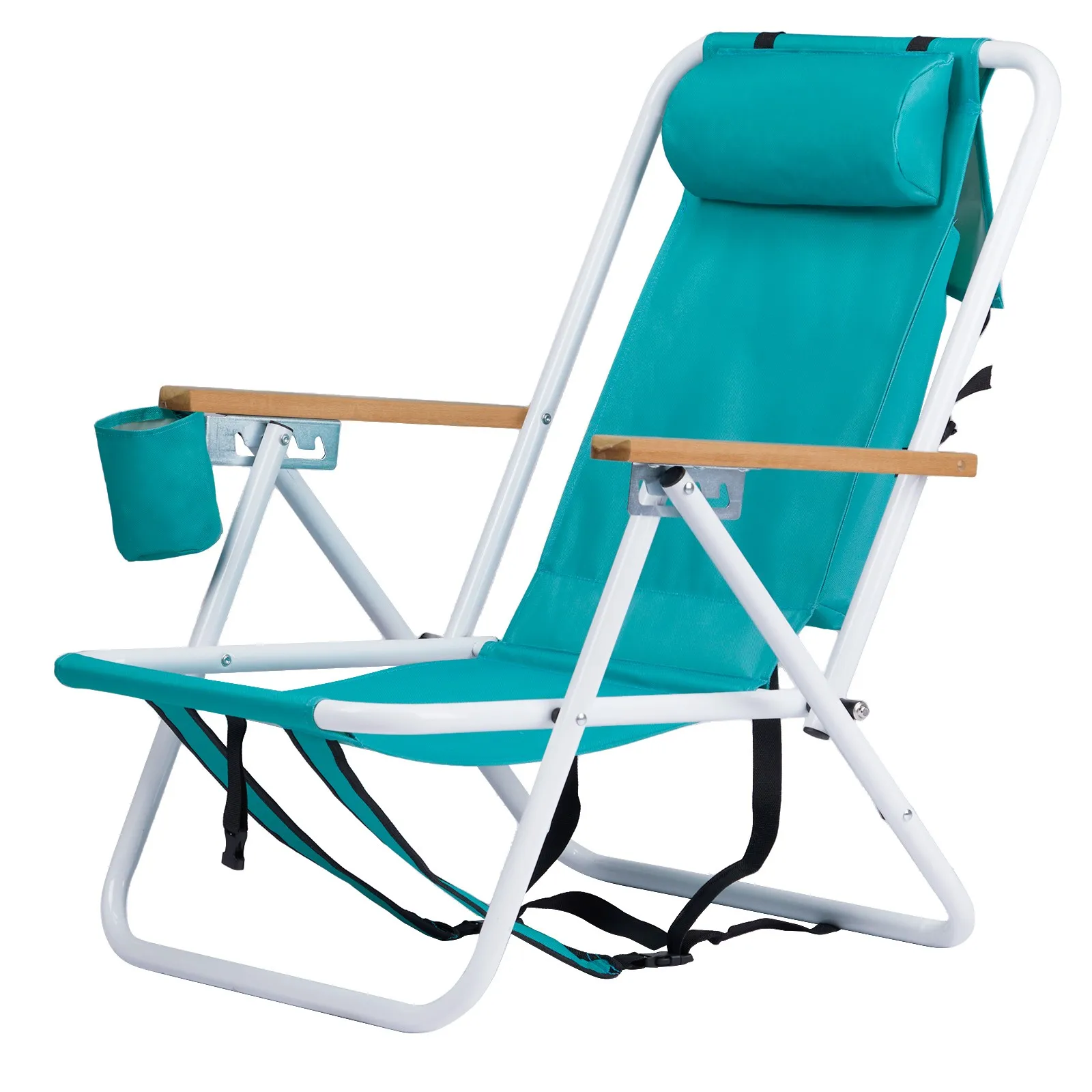 

Folding Beach Chair 4 Position,Portable Backpack Camping Chair for Travel Garden