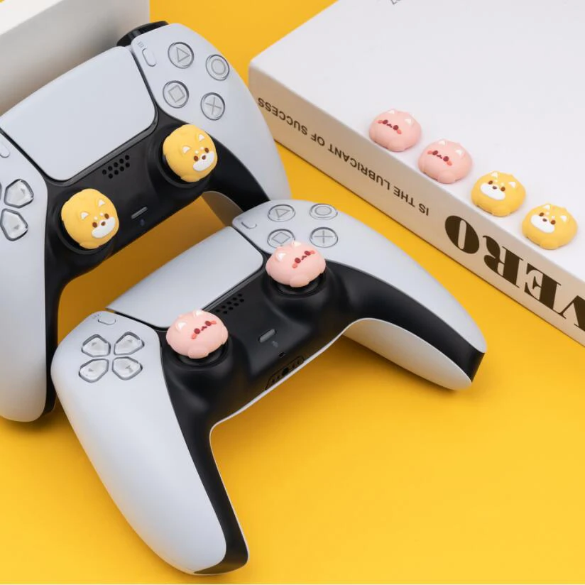 Zwierzęta silikonowy uchwyt na kciuki czapka Joystick etui na Sony PS5 PS4 PS3 Xbox One/360 Slim seria X/S przełącznik Pro Protector Case
