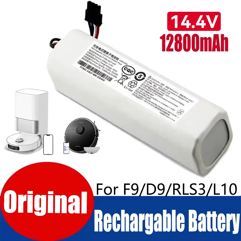 Original 14.4V 12800mAh Robotic Vacuum Cleaner Replacement Battery For Dreame F9 D9 L10 Pro Plus RLS3 RLS5 RLS5L RLS5D Part