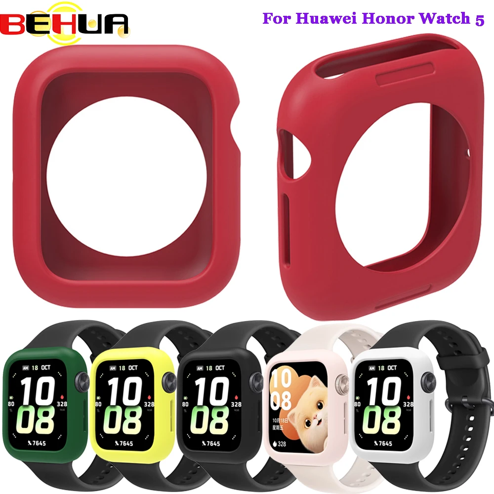 

Мягкий силиконовый чехол BEHUA для Huawei Honor Watch 5, защитный чехол 5, противоударная полая защитная рамка, аксессуары