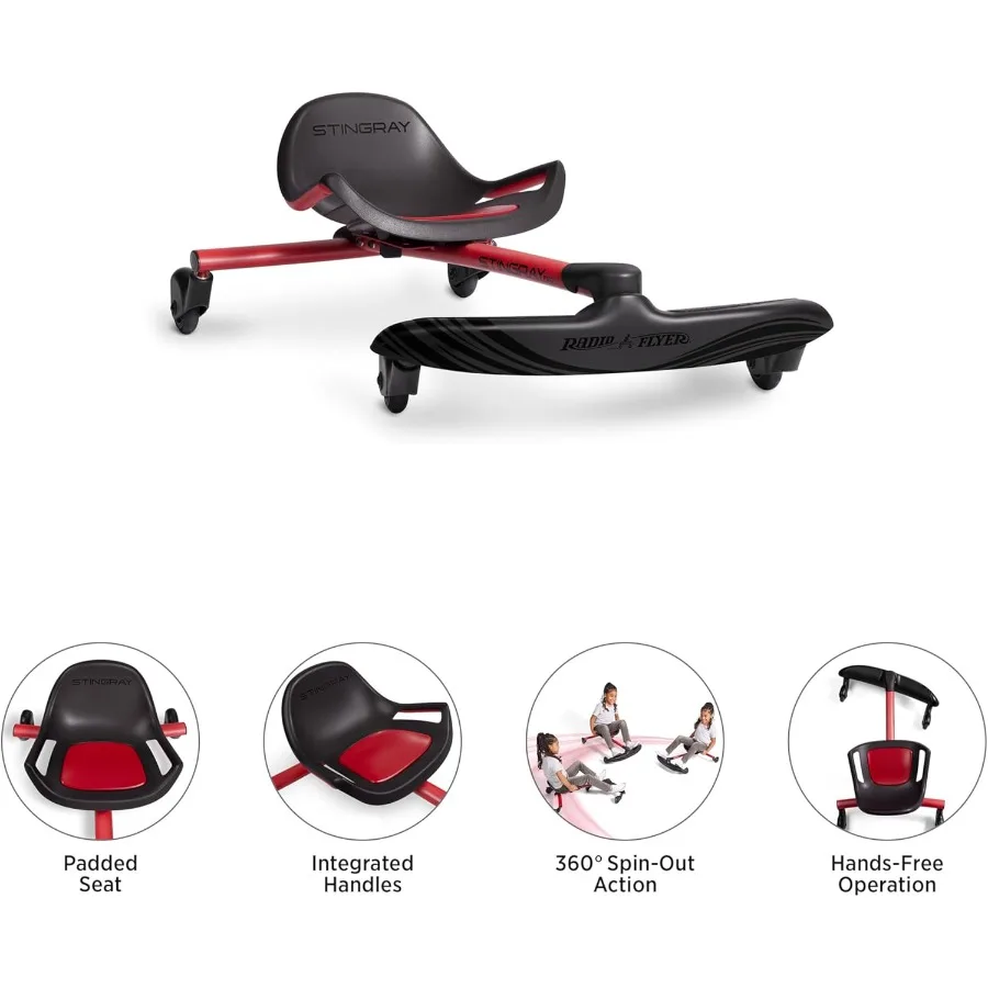 Hulajnoga Stingray Fun Drifting dla dzieci w wieku 3-8 lat, 360 °   Zabawka do kręcenia się, regulowane siedzisko dla rosnących dzieci, zabawka na zewnątrz