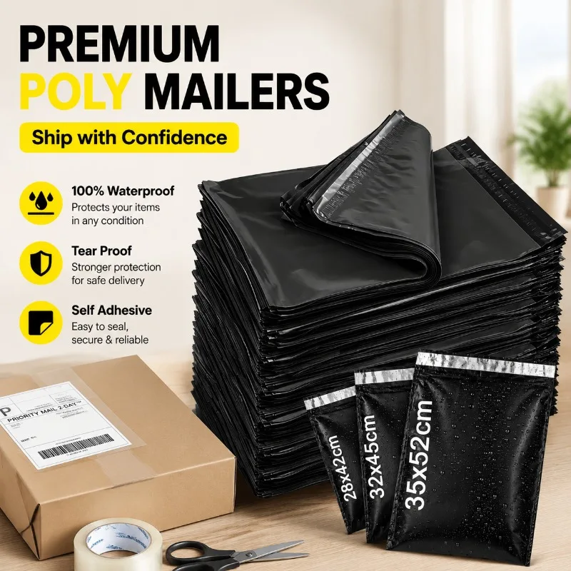 poly-mailers-multi-size-shipping-envelopes-waterproof-tear-proof-self-adhesive-pvc-postal-bags-for-packaging-mailing-black