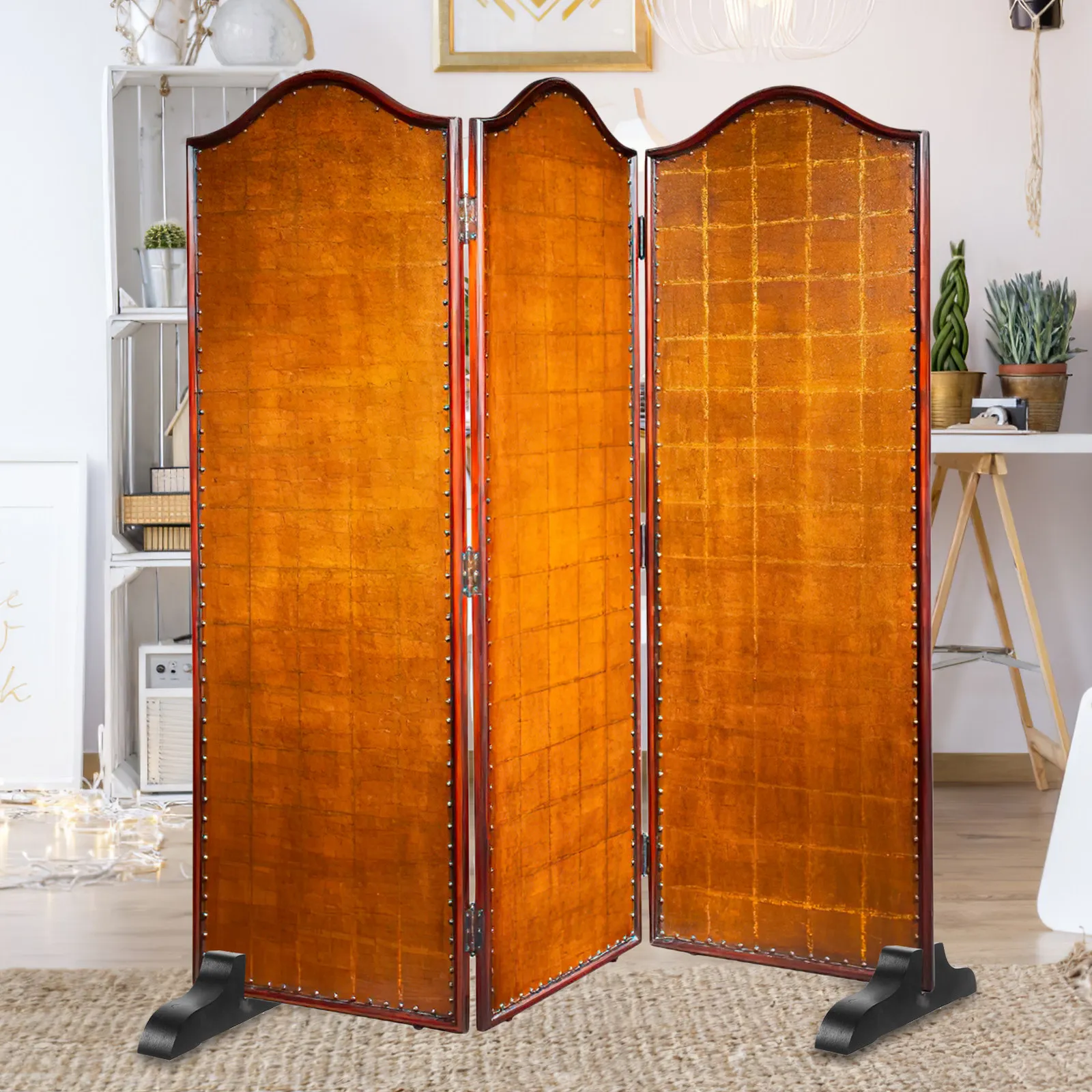 Thickened Wooden Divider Stand for Indoor Room Dividers Screen Partition Clips Home Office Privacy