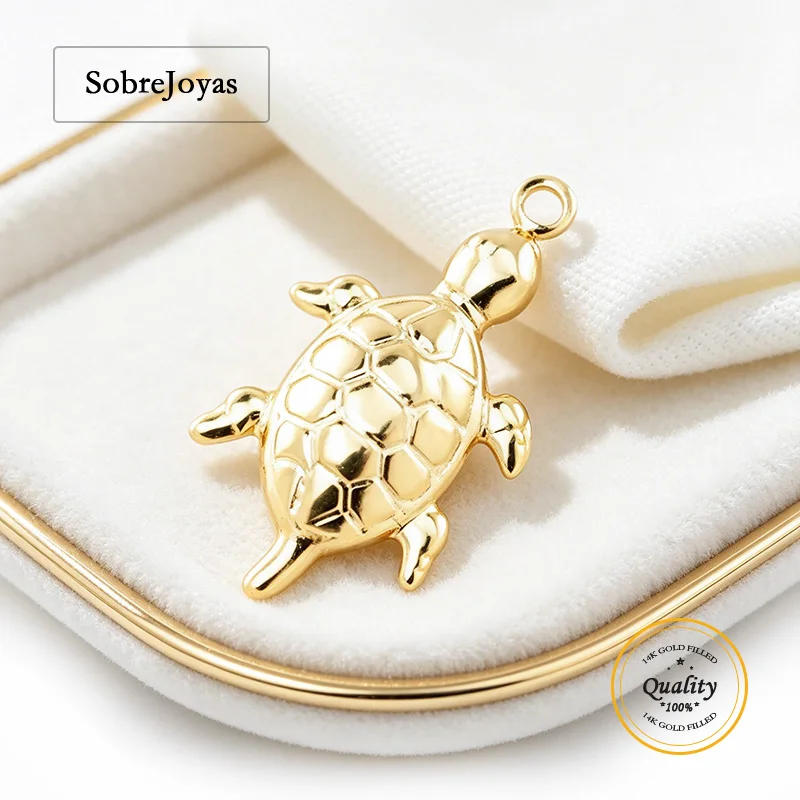 

14K Gold Filled Turtle Charm Pendant Wholesale Jewelry Findings for DIY Bracelet Necklace Making