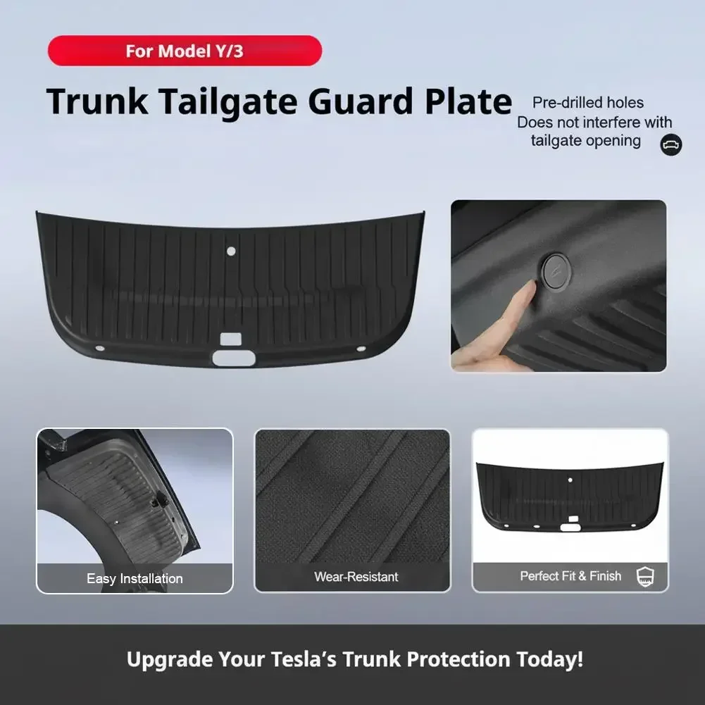 Heckklappen-Schutzmatten für Tesla Model Y Juniper/YL TPE Schutzmatte Anti-Schmutz-Matte Kofferraum-Kratzschutzmatte für Model 3 Highland – Detail 2
