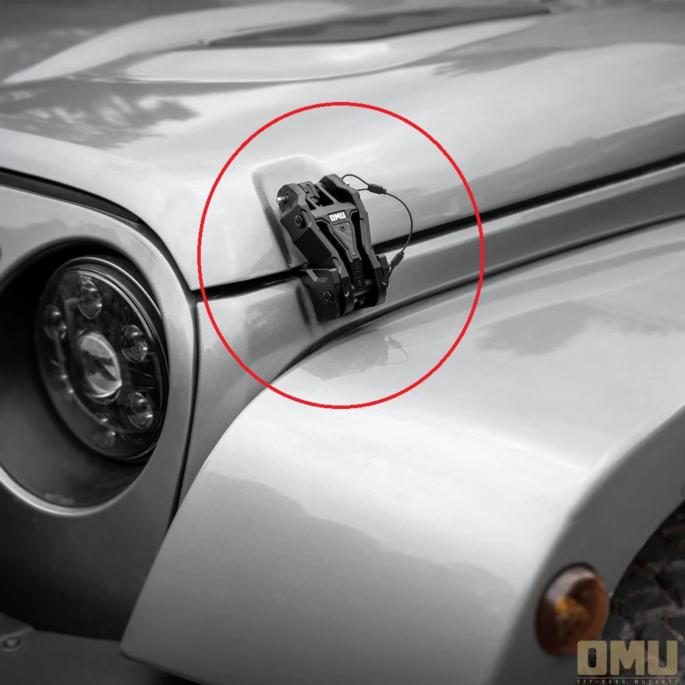 غطاء محرك السيارة مزلاج غطاء قفل سبائك الألومنيوم والمغنيسيوم باستخدام الحاسب الآلي لسيارة جيب رانجلر JK 2007-2017 O105 NTRIX #6